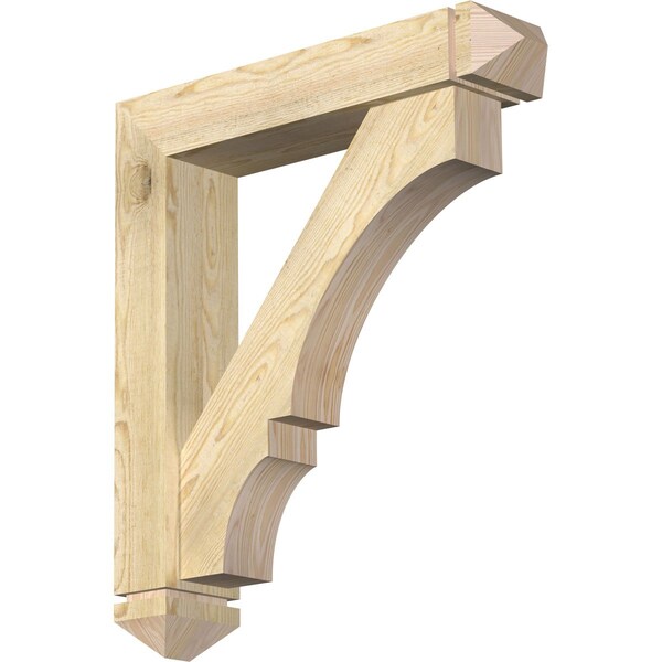 Ekena Millwork Balboa Arts and Crafts Rough Sawn Bracket w/ Offset Brace, Douglas Fir, 6"W x 28"D x 32"H BKT0604X28X32BOA03RDF - main